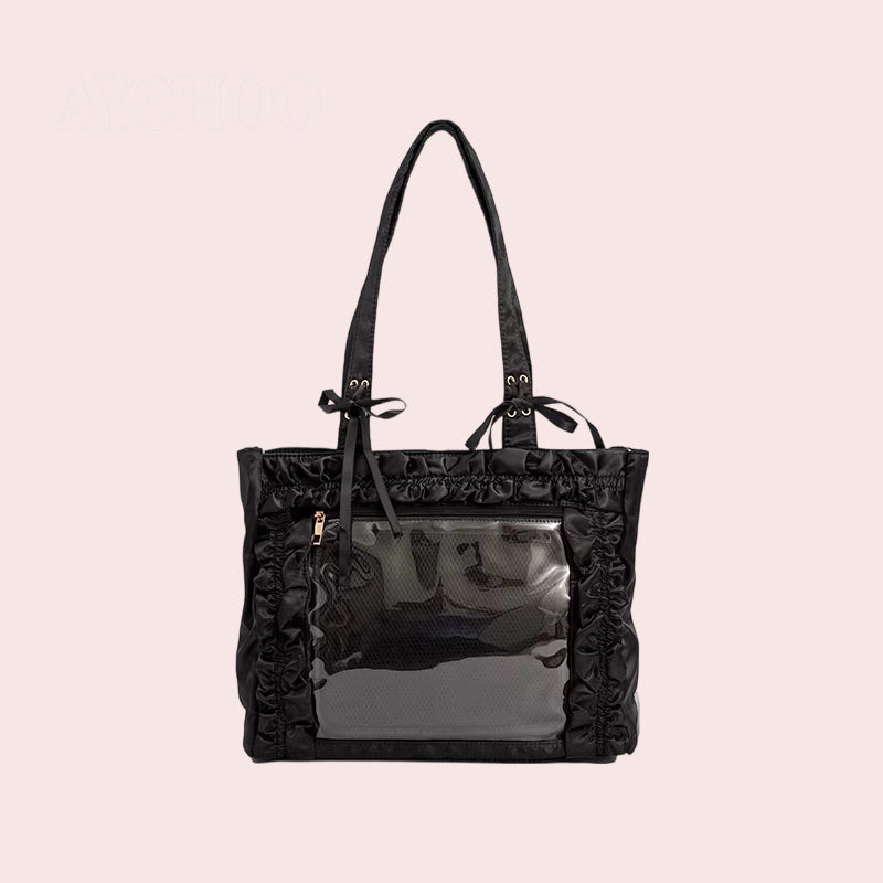 Black/Red/Pink Ruffled Miku Daily Japanese Elegant Ita Shoulder Bag