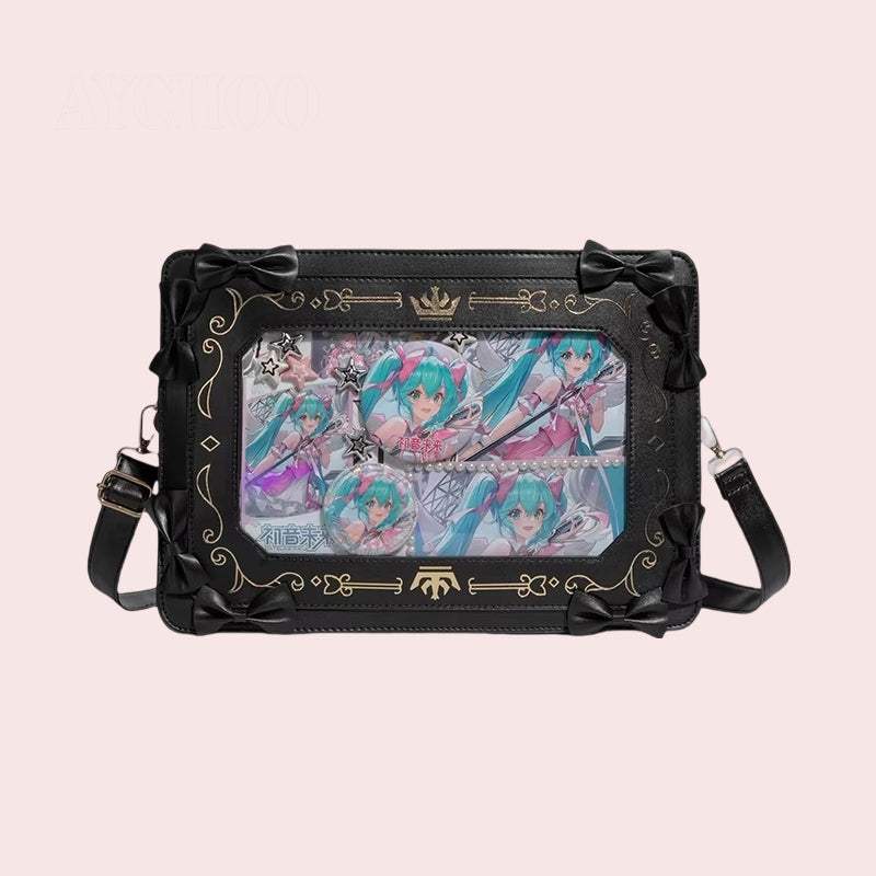 Black/White Bow Anime Daily Elegant Princess Ita Shoulder Bag