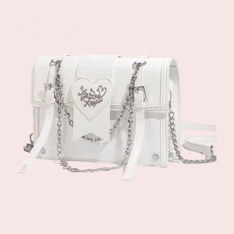 Love at Full Score - Subculture Sweet-Cool Girl Crossbody Bag, Lolita-Style Compact Itabag