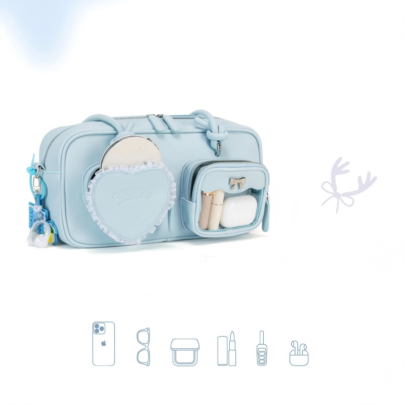 Blue Bow Zippered Wego Cat Anime Sweet Elegant Princess Ita Shoulder Bag