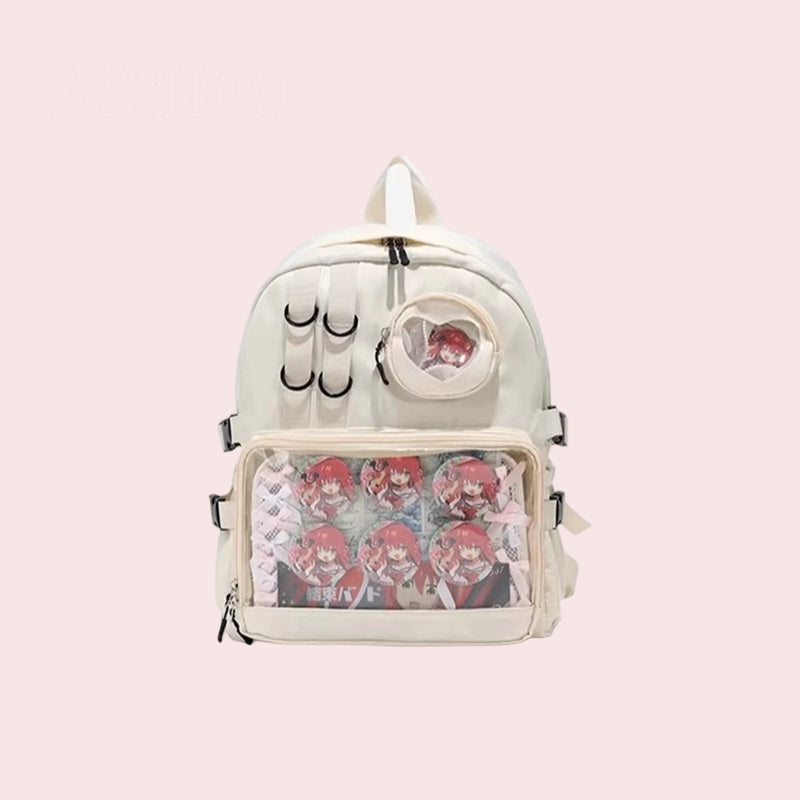 Ita backpack for anime pins & figures, large-capacity school bag for junior and senior high school students