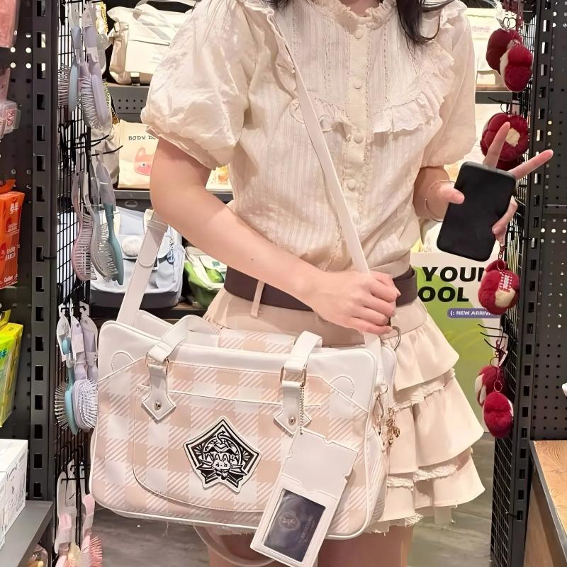 Cute Cat Contract Terminal Station Multi-Color Zippered Anime Daily Sweet Japanese  Uniform Large Capacity Ita Handbag