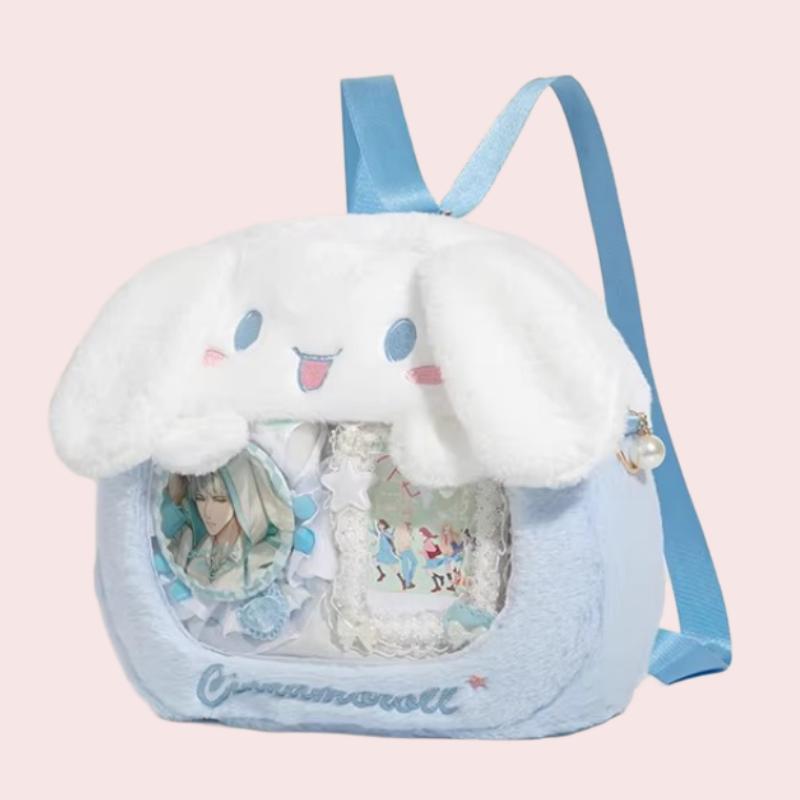 Multi-Color Zippered Sweet Japanese College Style leather Ita Cute cartoon plush backpack