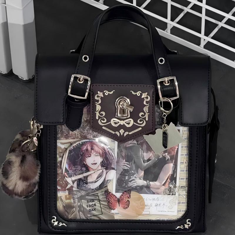 Multi-Color Foil-Stamped Zippered Daily Sweet Japanese College Style Princess Ita Backpack Small snack volume double shoulder academy key