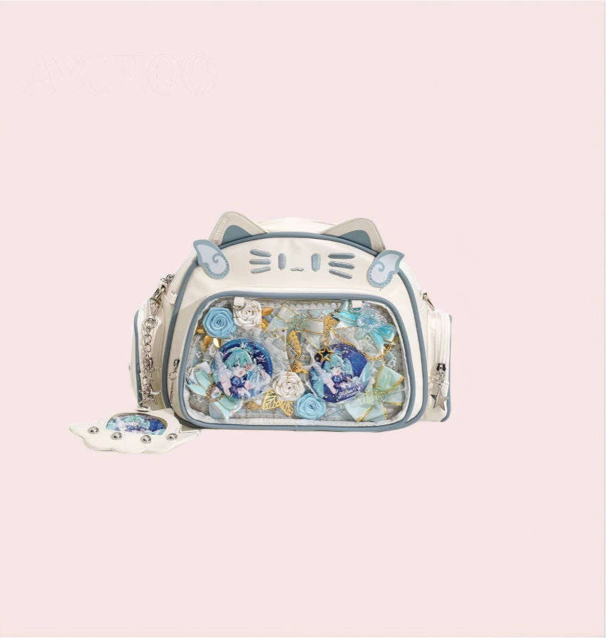Cute Mechanical Cat Crossbody & Backpack Dual‑use Bag, Birthday Gift, Ita Bag