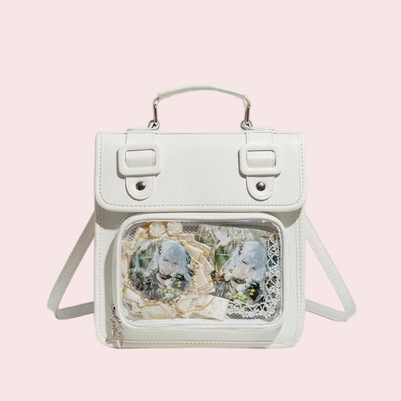 White Zippered Daily Sweet College Style Ita Backpack