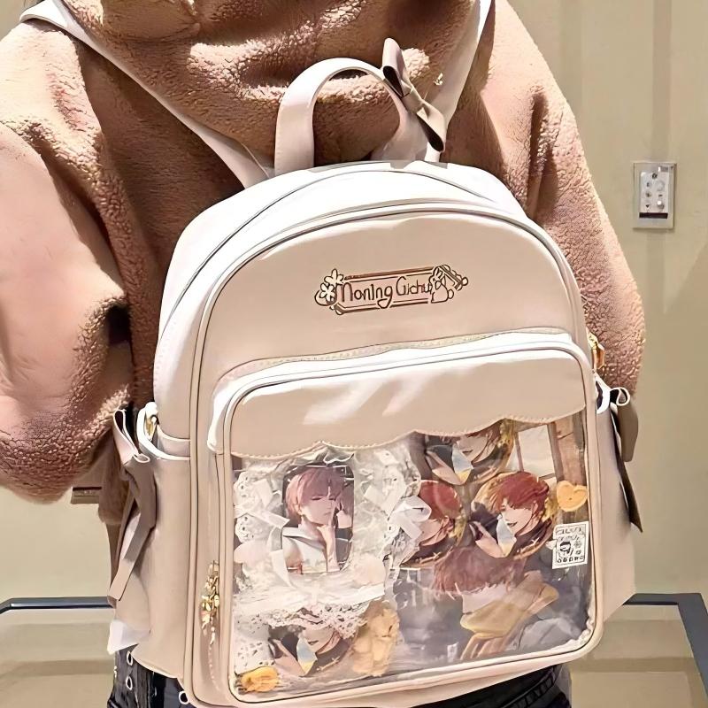 Multi-Color Bow Zippered Daily Sweet College Style Large Ita Backpack