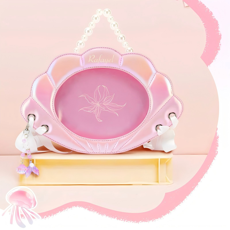 Shell-Shaped Itabag with Small Pin Display Capacity and Large Storage Crossbody Shoulder Bag