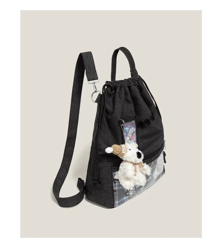 Denim Blue Daily Japanese Vintage College Style Ita Backpack