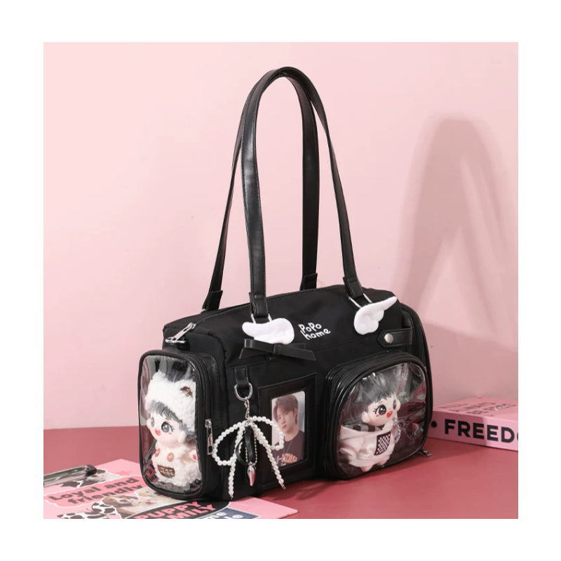 Multi-Color Bow Pearl-Decorated Cat Star Daily Sweet Ita Handbag