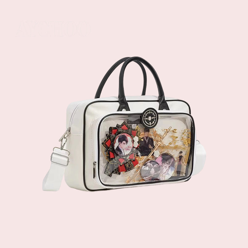 Spacious Itabag Single-Shoulder Tote - Large Capacity Commuter Tote for Badge & Plushie Carrying
