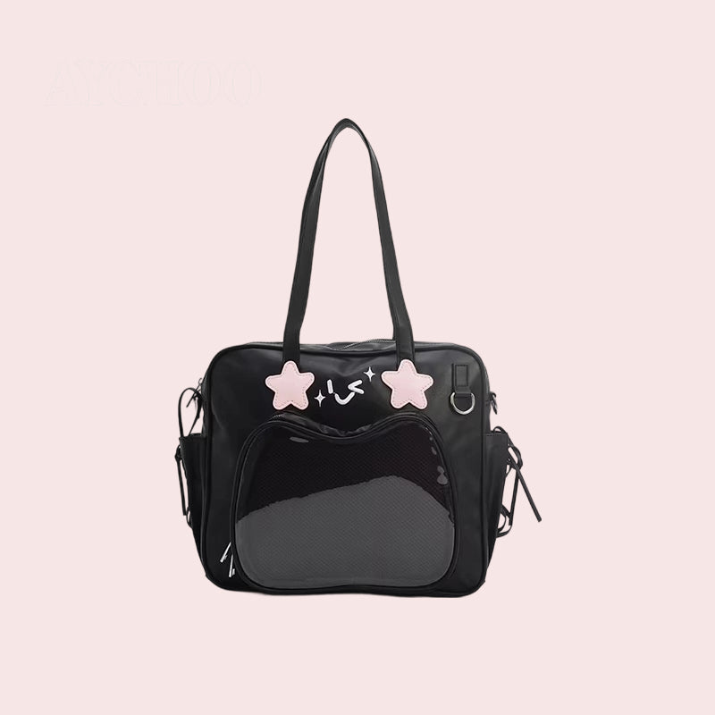 Multi-Color Zippered Star Anime Daily Sweet College Style Ita Shoulder Bag itabag for school