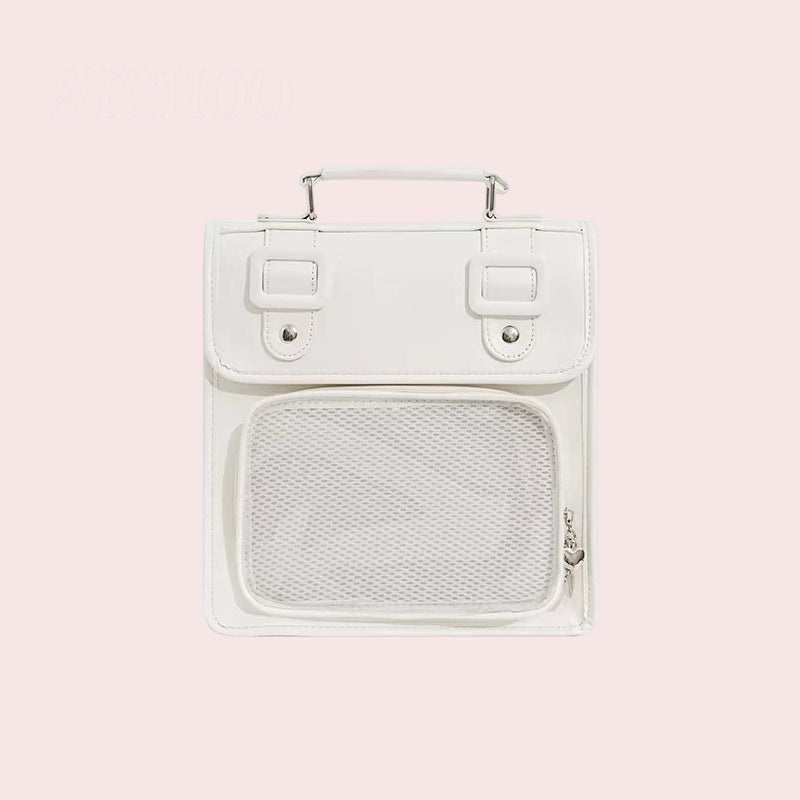 Daily Versatile Campus Style Ita Bag for Girls Crossbody Handheld Shoulder Bag Backpack