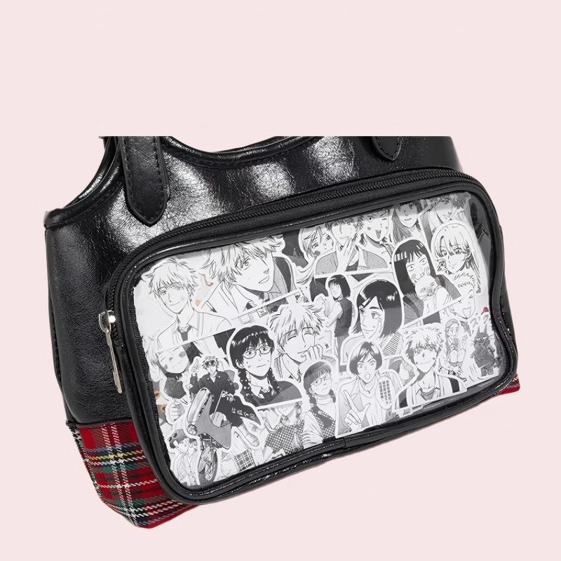 Black Zippered Daily Sweet Japanese College Style Ita Shoulder Bag