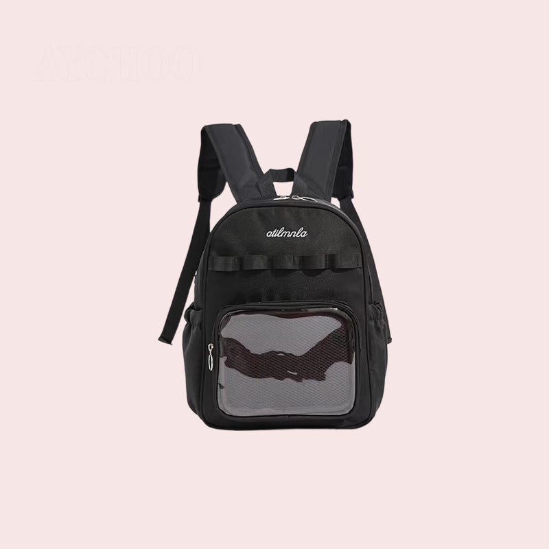 Color-Blocking Crossbody Bag, Daily Use Small Capacity Itabag, Nylon Student Badge Display Bag, Plush Display Bag